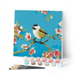 Mini Kit da Dipingere con i Numeri Sul ramo fiorito