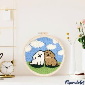 Punch Needle Kit Duo di cani