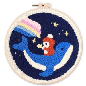 Punch Needle Kit Bimba e balena fra le stelle cadenti