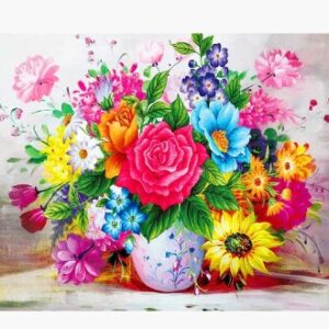 Ricamo a Punto Croce - Bouquet colorato