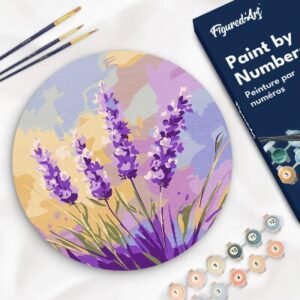 Dipingere con i Numeri su Disco di Legno - Lavanda